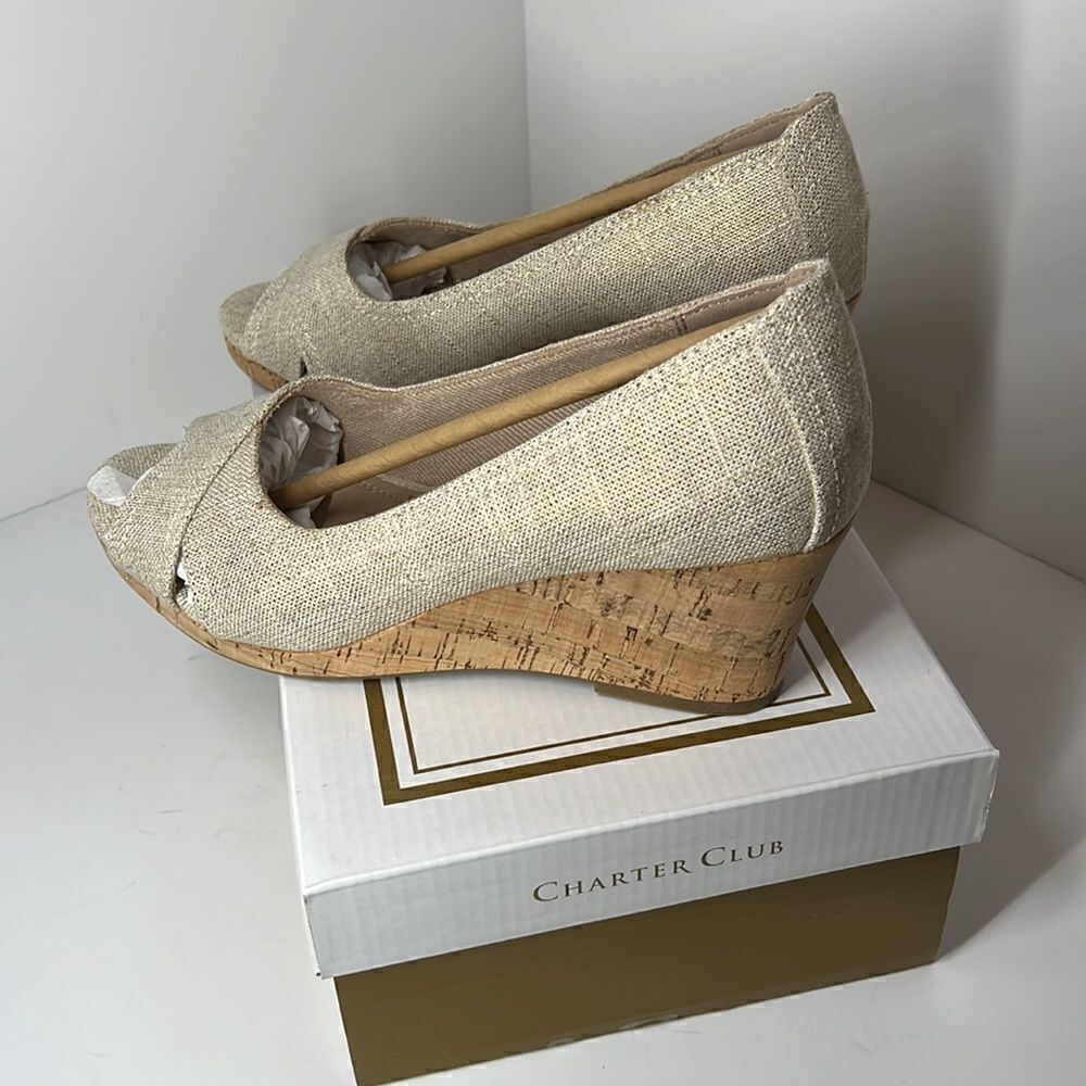Charter Club Toniie Platino Wedge Sandals size 8.5M - Picture 4 of 8